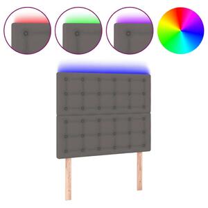 Szürke műbőr led-es fejtámla 100x5x118/128 cm