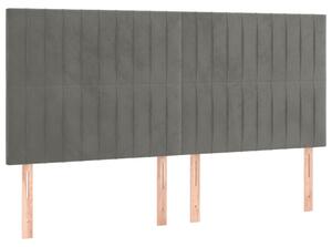 Bársony LED Fejtámla - Világosszürke - 180cm