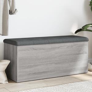 Szürke sonoma színű szerelt fa tárolópad 102 x 42 x 45 cm