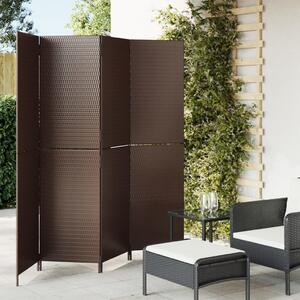 Barna 4 paneles polyrattan térelválasztó