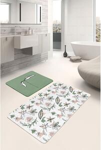 Fehér-zöld fürdőszobai kilépő szett 2 db-os 60x100 cm – Mila Home
