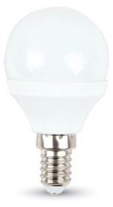LED lámpa , égő , kis gömb , E14 foglalat , 5.5 Watt , 180° , hideg fehér , SAMSUNG Chip , 5 év garancia