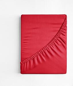 Jersey gumis lepedő - vörös, 200x200 +30 cm