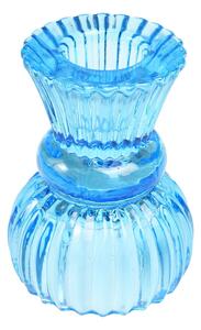 Kék alacsony üveg gyertyatartó - Rex London