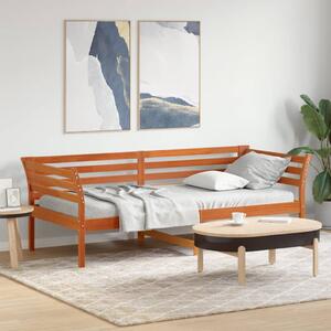Kanapéágy ágy matrac viaszbarna 100x200 cm tömör fa fenyőfa