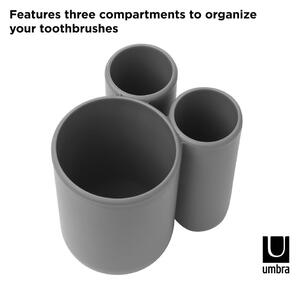 Szürke műanyag fogkefetartó pohár Touch – Umbra