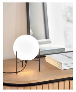 Fehér-fekete asztali lámpa üveg búrával (magasság 22 cm) Seina – Kave Home