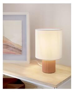 Fehér-natúr színű asztali lámpa textil búrával (magasság 28 cm) Eshe – Kave Home