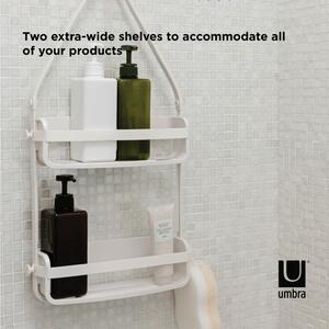 Fehér függő műanyag fürdőszobai polc Flex – Umbra
