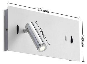 Lucande - Kimo LED SquareFali Lámpa USB White/Chrome - Lampemesteren