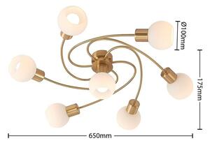 Lindby - Ciala 7 Mennyezeti Lámpa Brass/OpalLindby - Lampemesteren