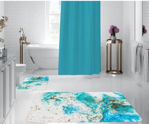 Fehér-kék fürdőszobai kilépő szett 2 db-os – Oyo Concept