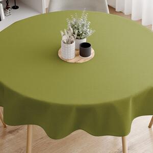 Goldea loneta dekoratív asztalterítő - olívaszínű - kör alakú Ø 140 cm