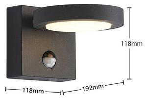Lucande - Belna LED Kültéri Fali Lámpa Érzékelővel Graphite - Lampemesteren