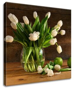 Gario Vászonkép Fehér tulipánok Méret: 40 x 60 cm