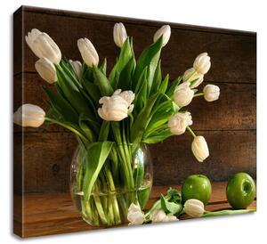 Gario Vászonkép Fehér tulipánok Méret: 40 x 60 cm