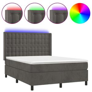 VIDAXL - Bársony Ágy LED-del - 140x200 cm