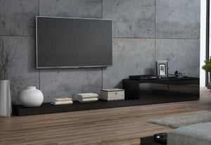 LIMIT TV asztal, 300x35x42, fekete/fekete fényű