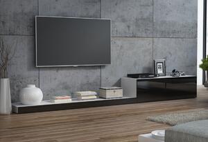 LIMIT TV asztal, 300x35x42, fehér/fekete fényű