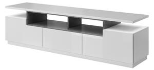 VICAGO TV asztal, 180x52x40, fehér/fehér fényű/grafit