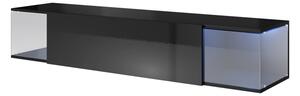 AIROS TV asztal, 180x30x40, fekete/fekete fényű