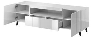 RENTA TV asztal, 184x57,5x47, fehér/fehér fényű
