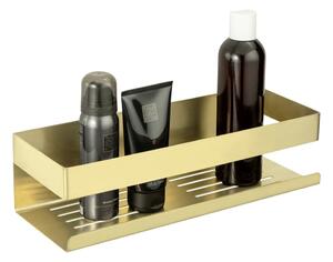 Aranyszínű öntapadós rozsdamentes acél fürdőszobai polc Genova – Wenko