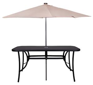 Springos kerti asztal 150cm - fekete
