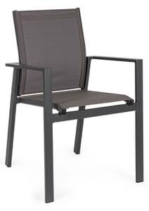 CROZET fekete 100% textilén kerti szék