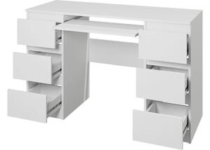 PUDA asztal, 130x76x51, fehér/fehér fényű