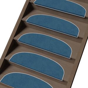 Kék lépcsőszőnyeg szett 16 db-os 20x65 cm Plain Color – Vitaus
