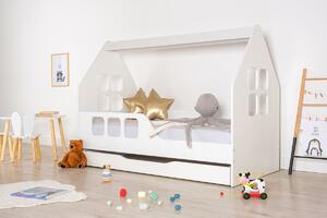 Ourbaby Woody house bed fehér 160x80 cm
