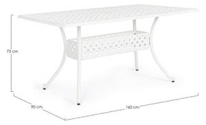 IVREA fehér alumínium kerti asztal 160 cm