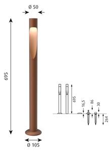 Louis Poulsen - Flindt Garden Kerti Lámpa Long LED 2700K w/Base Corten - Lampemesteren