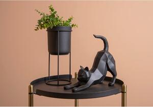 Origami Streching Cat matt fekete szobor, magasság 30,5 cm - PT LIVING
