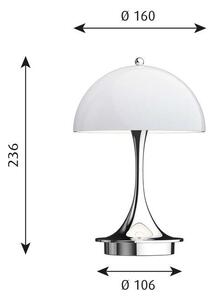 Louis Poulsen - Panthella 160 Portable Asztali Lámpa IP44 Opal/Grey - Lampemesteren
