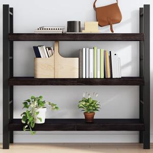 Sötétbarna kezelt tömör tölgyfa fali polc 120 x 40 x (2-6) cm
