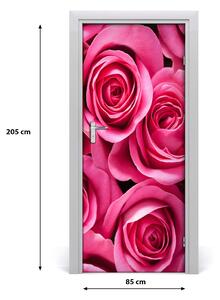 Ajtóposzter rózsaszín rózsa 95x205
