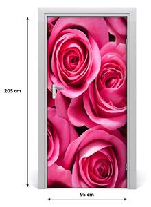 Ajtóposzter rózsaszín rózsa 95x205