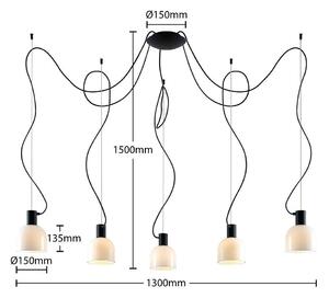 Lucande - Serina 5 Függőlámpa Black/Opal - Lampemesteren