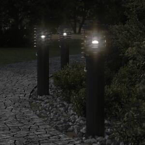 3db fekete rozsdamentes acél kültéri állólámpa érzékelővel 60cm
