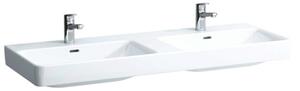 Dupla mosdó Laufen Pro S 130x46 cm fehér színben fényes felülettel két nyílás a csaptelep számára 1496.8.000.104.1