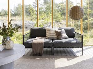 Horizon 2 üléses kerti kanapé, sötétszürke, sötétszürke fém váz