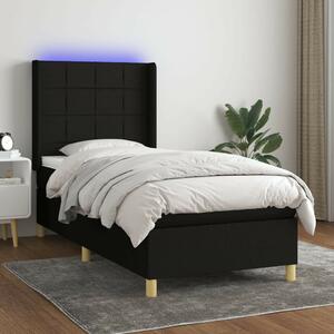 VIDAXL - Fekete Ágy - 90x190 cm - LED-es