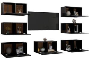 7 db fekete forgácslap tv-szekrény 30,5 x 30 x 60 cm