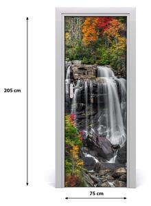 Ajtóposzter öntapadós vízesés ősszel 75x205 cm