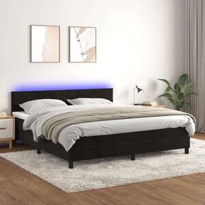 Elegáns Bársony Ágy - 180x200 cm - LED Világítással