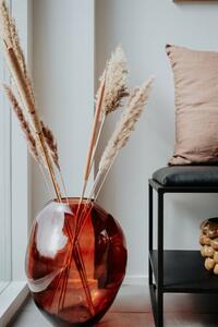 Oregon váza, borostyán, D29 cm