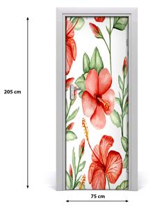 Ajtóposzter öntapadós trópusi virágok 75x205 cm