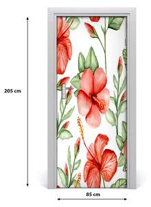 Ajtóposzter öntapadós trópusi virágok 85x205